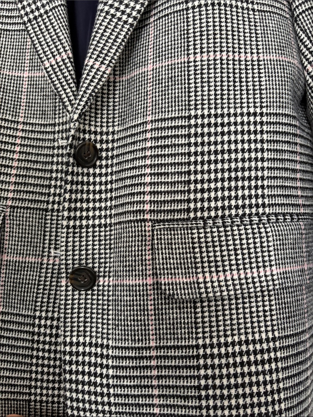 NWT J. Crew Glen Plaid Blazer with Subtle Pink Check - Picture 3 of 4